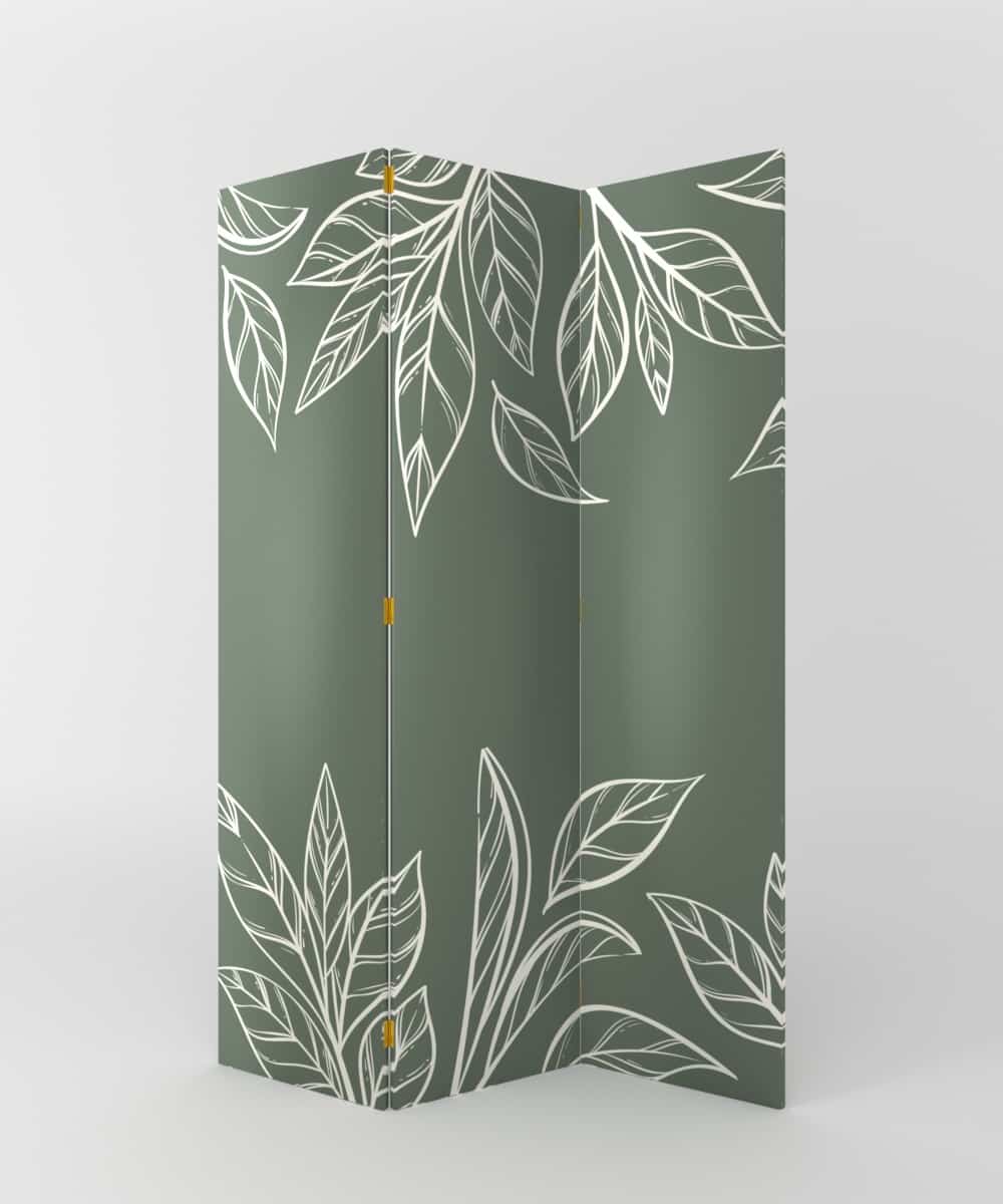 BIOMBO HOJAS BLANCAS DECORATIVO